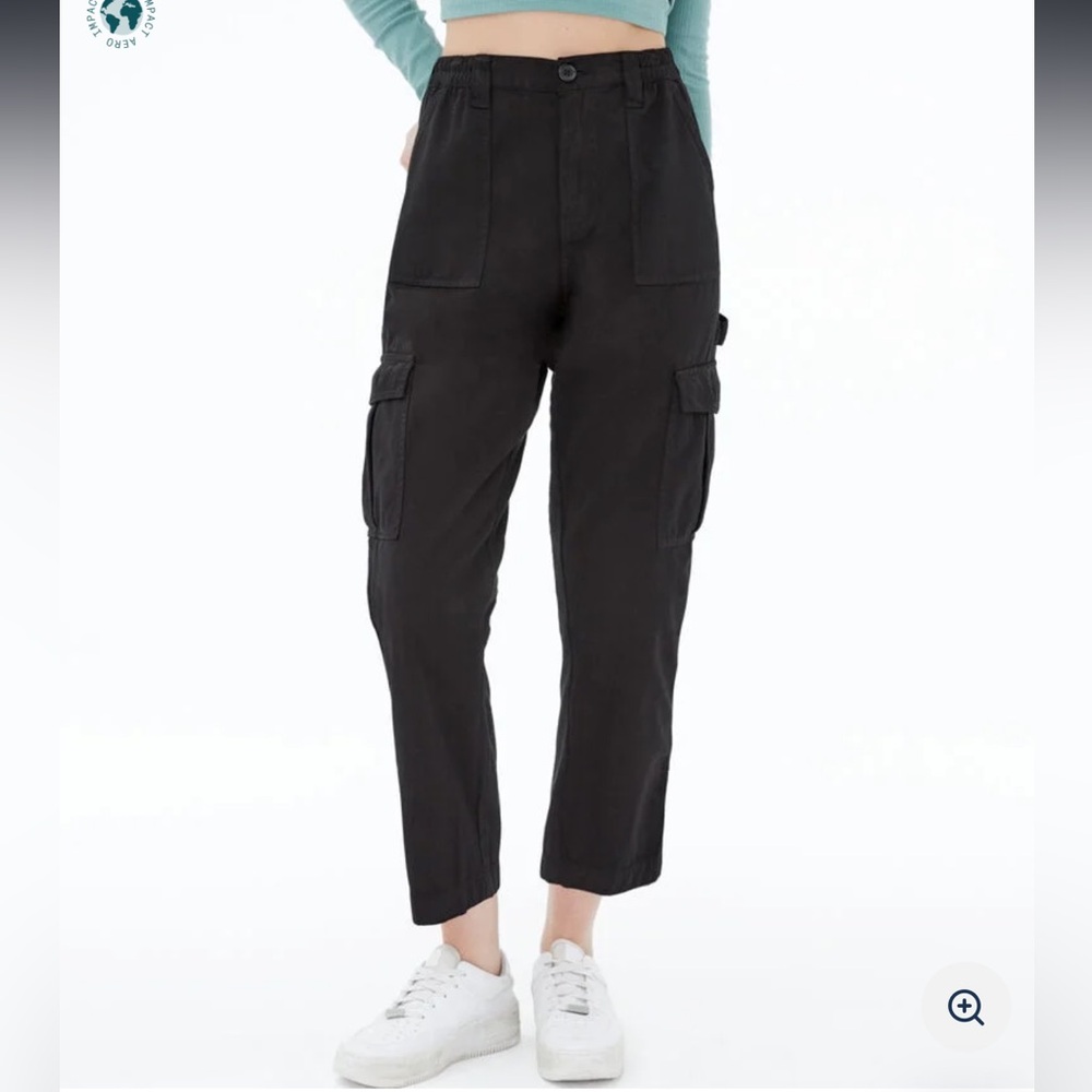 High rise straight cargo pants
